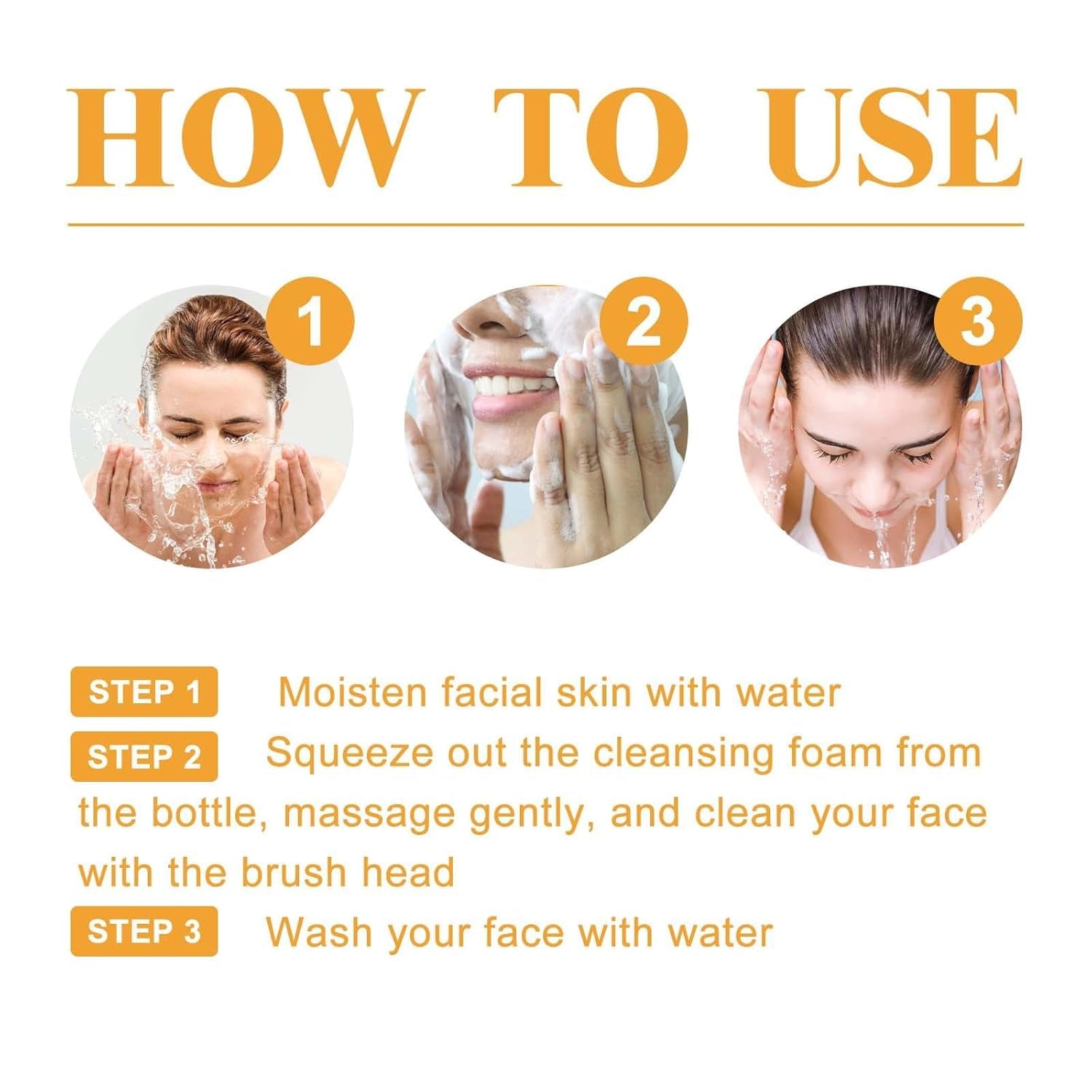 2 Pcs Hoygi Turmeric Kojic Acid Foaming Face Wash, Glow Wash Turmeric Face Wash with Brush Turmeric Foaming Facial Deep Cleansing Scrub Exfoliating.